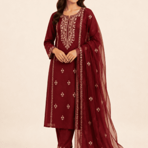 Chiffon 2 Piece Mukesh Work Suit – Shirt & Dupatta