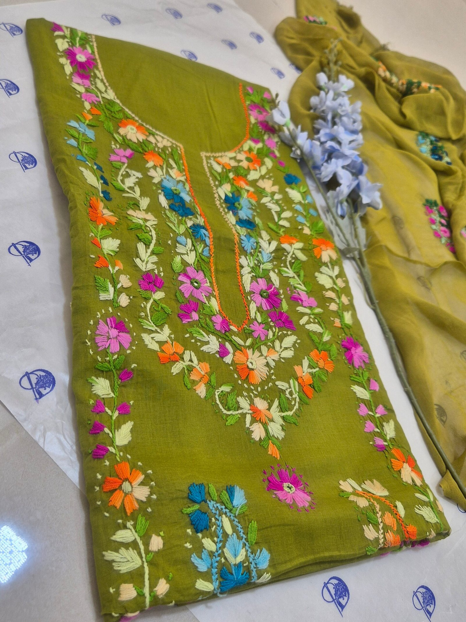 Pure Lawn 3 Piece Mukesh Work Suit