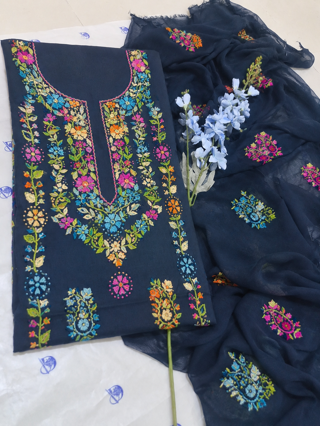 Chiffon 2 Piece Mukesh Work Suit